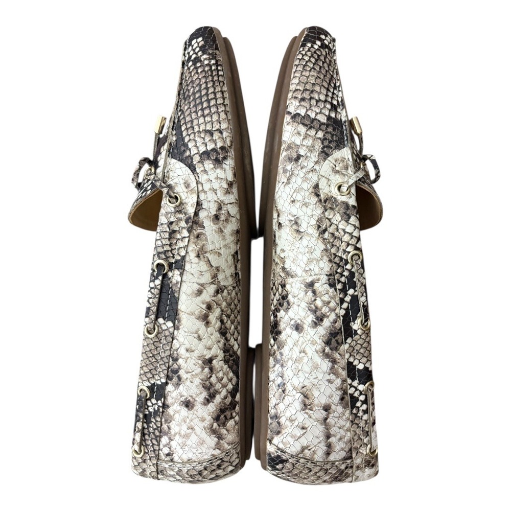 Talbots sz 8 Becca Snakeprint Leather Loafers Flats with Bow Excellent ! - Picture 7 of 11